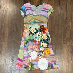 Desigual Women’s Striped Tutti Frutti Dress SZ SM